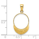 14k Yellow Gold Golf Visor Pendant, Solid Sports Charm with Golf Engraving for Men or Women
