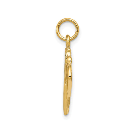 14k Yellow Gold Lacrosse Sticks Pendant with Ball and Textured Crossed Stick Design