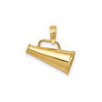 14k Yellow Gold Megaphone Pendant Charm, Polished Cheer Symbol, Unisex or Womens Jewelry