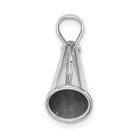 14k White Gold Megaphone Pendant, Cheerleading Charm, Sports Fan Jewelry for Women or Unisex Wear