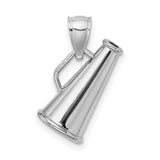 14k White Gold Megaphone Pendant, Cheerleading Charm, Sports Fan Jewelry for Women or Unisex Wear
