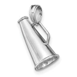 14k White Gold Megaphone Pendant, Cheerleading Charm, Sports Fan Jewelry for Women or Unisex Wear