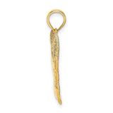14k Yellow Gold Cheerleader Pendant with Pom-Poms in Mid-Jump , Sports Charm for Women or Teens