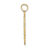 14k Yellow Gold Ballerina Pendant with Laurel Wreath, Arabesque Dance Charm for Women