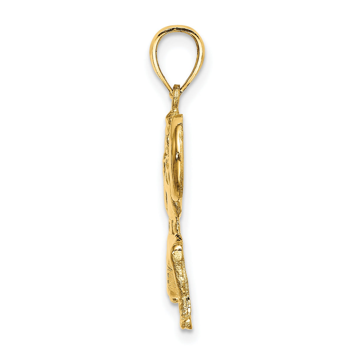 14k Yellow Gold Weightlifter Pendant with Barbell Lunge Design, Fitness and Strength Charm for Men