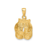 14k Yellow Gold Boxing Gloves Pendant, Solid Sports Charm Symbolizing Strength and Perseverance