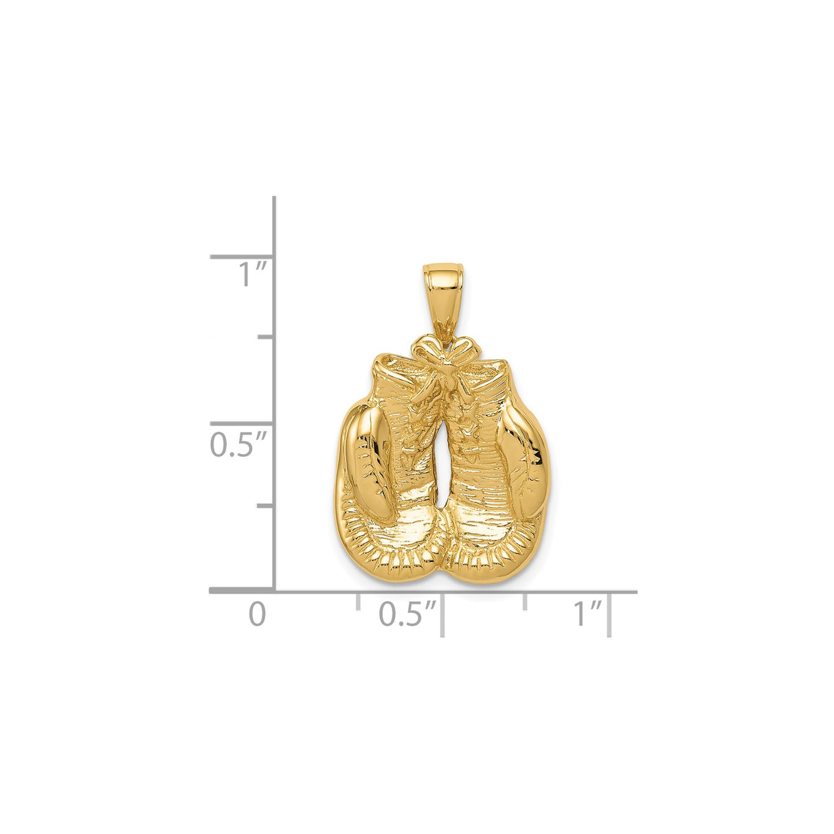 14k Yellow Gold Boxing Gloves Pendant, Lace-Up Combat Charm for Men or Unisex
