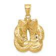 14k Yellow Gold Boxing Gloves Pendant, Athletic Fighter Charm Symbolizing Strength and Perseverance