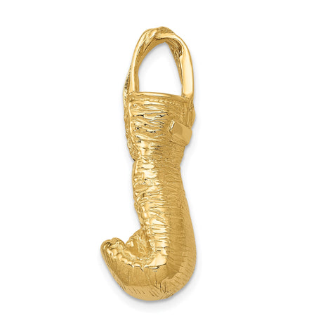 14k Yellow Gold Boxing Glove Pendant with Lace Stitch Detail, Symbolic Sports Jewelry for Men