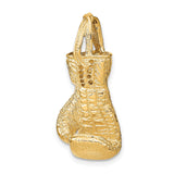 14k Yellow Gold Boxing Glove Pendant with Lace Stitch Detail, Symbolic Sports Jewelry for Men