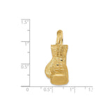 14k Yellow Gold Boxing Glove Pendant with Lace Stitch Detail, Symbolic Sports Jewelry for Men