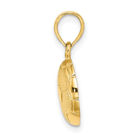 14k Yellow Gold Soccer Ball Pendant, Textured Sports Charm for Fans or Athletes