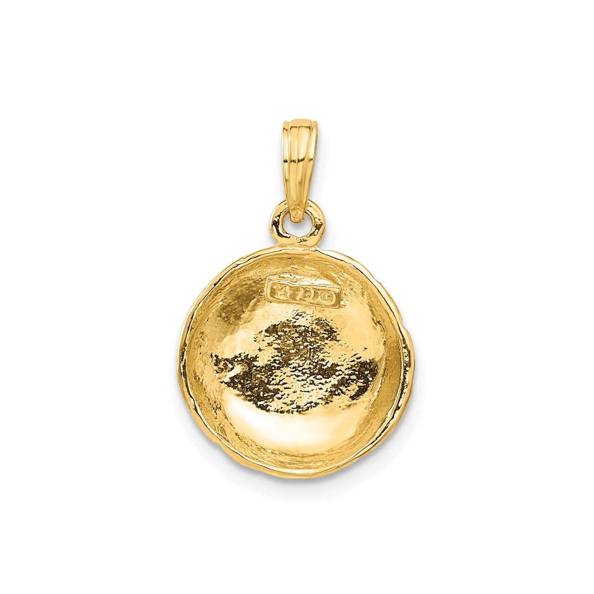 14k Yellow Gold Volleyball Pendant, Detailed Sports Charm for Players and Fans