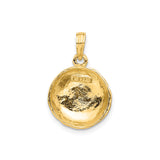 14k Yellow Gold Volleyball Pendant, Detailed Sports Charm for Players and Fans