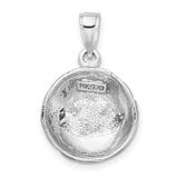 14k White Gold Volleyball Pendant, Sports Charm Symbolizing Teamwork and Passion, Unisex Jewelry