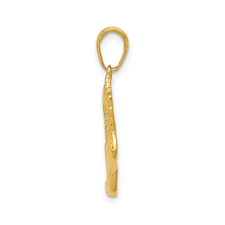 14k Yellow Gold Winged Sneaker Pendant, Hermes Inspired Shoe Charm for Runners and Athletes