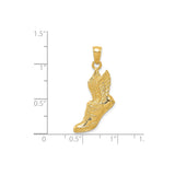 14k Yellow Gold Winged Sneaker Pendant, Athletic Shoe Charm, Myth-Inspired Sports Jewelry
