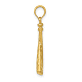 14k Yellow Gold Baseball Pendant with Crossed Bats and Detailed Ball, Sports Charm for Men or Women