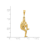 14k Yellow Gold Baseball Pitcher Pendant, Detailed Sports Charm in Mid-Pitch Pose for Men