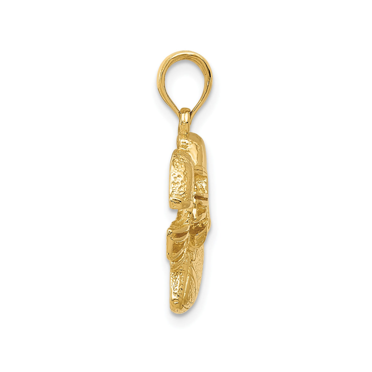 14k Yellow Gold Football Pendant with Helmet and Ball Motif for Men or Unisex Fans