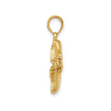 14k Yellow Gold Football Pendant with Helmet and Ball Motif for Men or Unisex Fans