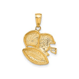 14k Yellow Gold Football Pendant with Helmet and Ball Motif for Men or Unisex Fans