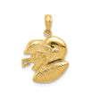 14k Yellow Gold Football Pendant with Helmet and Ball Motif for Men or Unisex Fans