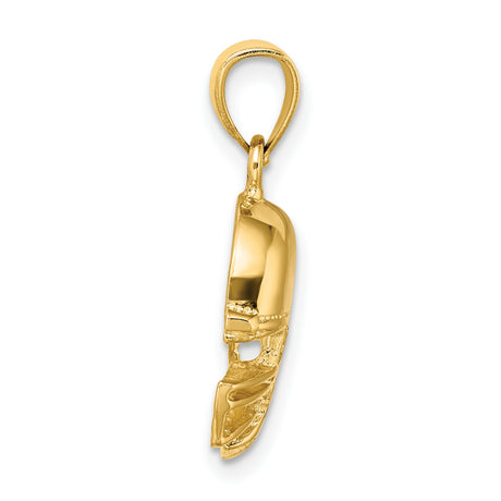 14k Yellow Gold Football Helmet Pendant, Sports Charm Symbolizing Protection and Team Spirit for Men