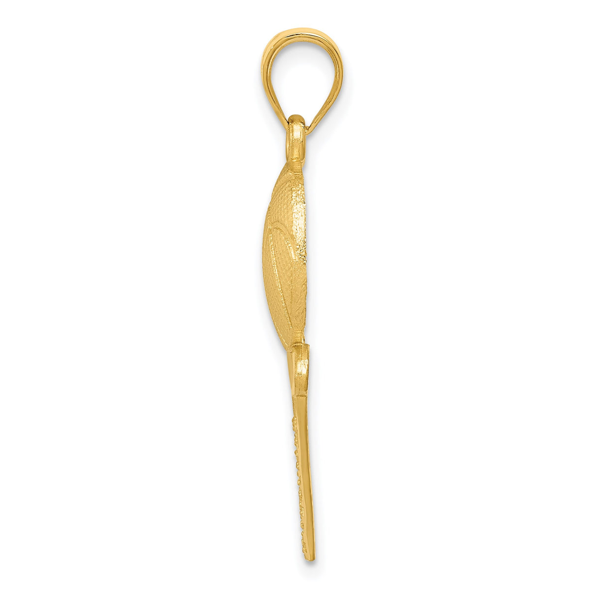 14k Yellow Gold Basketball Pendant with Hoop Net Design, Sports Charm for Men and Women