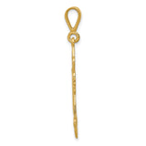14k Yellow Gold Cross Pendant with Fleur De Lis Design, Ornate Gothic Religious Charm