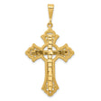 Solid Celtic Iona Patonce Style Cross Charm Pendant in Real 14k Yellow Gold