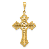 Solid Celtic Iona Patonce Style Cross Charm Pendant in Real 14k Yellow Gold