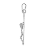 Latin Crucifix Charm Pendant in Real 14k White Gold