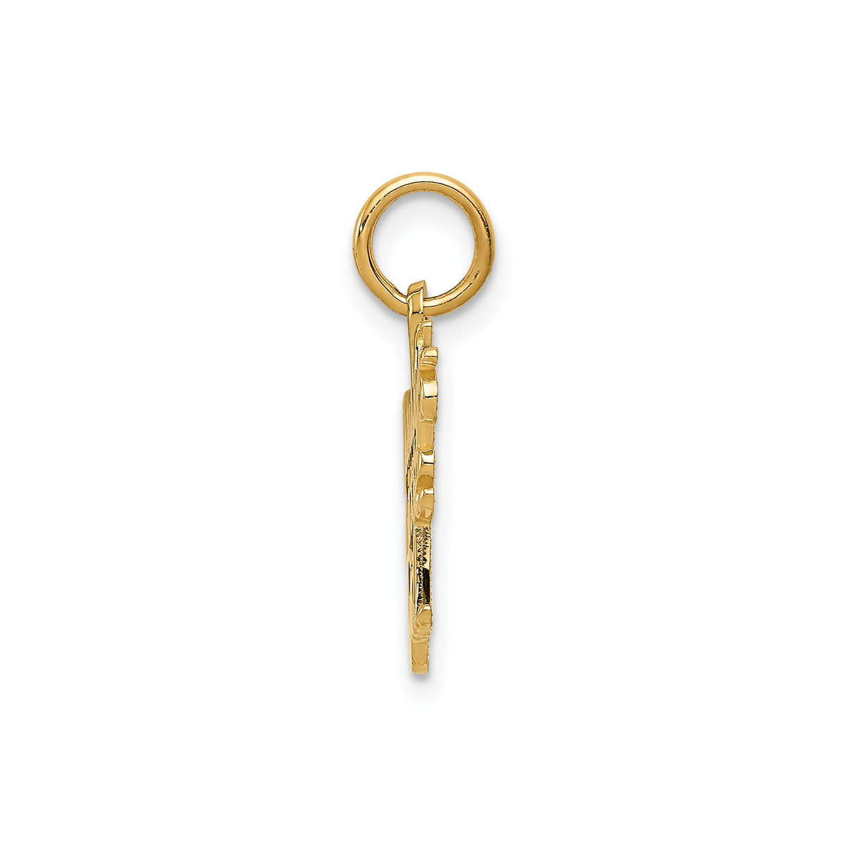 14k Yellow Gold Pendant with Script Daddys Little Girl Message, Sentimental Father-Daughter Charm