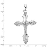 Passion Crucifix Charm Pendant in Real 14k White Gold