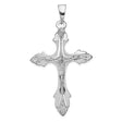 Passion Crucifix Charm Pendant in Real 14k White Gold