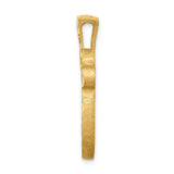14k Yellow Gold Chai Pendant, Textured Openwork Hebrew Symbol of Life, Filigree Jewish Jewelry
