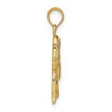 Praying Girl Charm Pendant in Real 14k Yellow Gold