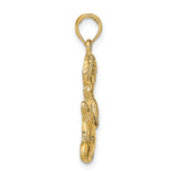 Praying Boy Charm Pendant in Real 14k Yellow Gold