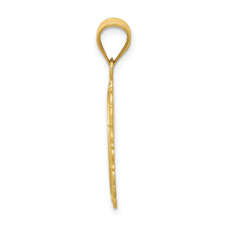 14k Yellow Gold Taurus Zodiac Pendant with Bold Bull Design and Filigree Oval Medallion