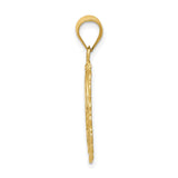 14k Yellow Gold Cancer Zodiac Pendant with Crab Symbol and Filigree Edge
