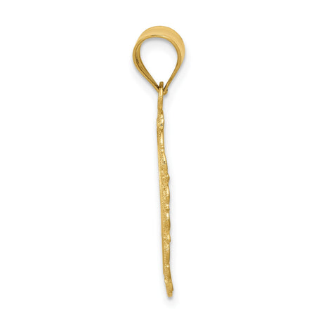 14k Yellow Gold Libra Pendant with Ornate Filigree Border and Zodiac Symbol