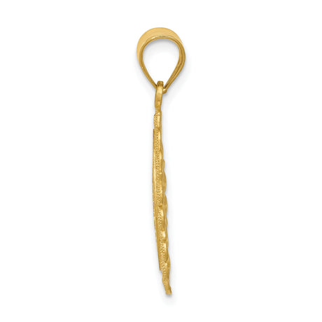 14k Yellow Gold Scorpio Zodiac Pendant with Scorpion Engraving and Filigree Border