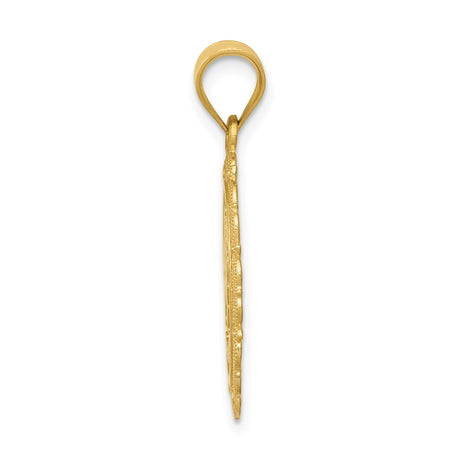 14k Yellow Gold Sagittarius Zodiac Pendant with Filigree Border, Celestial Centaur Archer Design