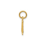 14k Yellow Gold Cross Pendant, Smooth Script Design, Polished Religious Charm for Men and Women