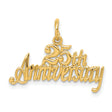 14k Yellow Gold 25th Anniversary Pendant, Script Style Marriage Milestone Charm for Women