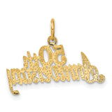 14k Yellow Gold 50th Anniversary Pendant with Script Design Milestone Charm for Women