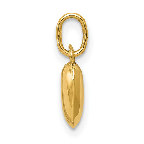 14k Yellow Gold Heart Pendant, Smooth Polished Charm, Minimalist Romantic Jewelry for Women