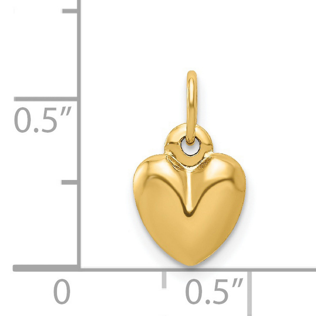 14k Yellow Gold Heart Pendant, Smooth Polished Charm, Minimalist Romantic Jewelry for Women
