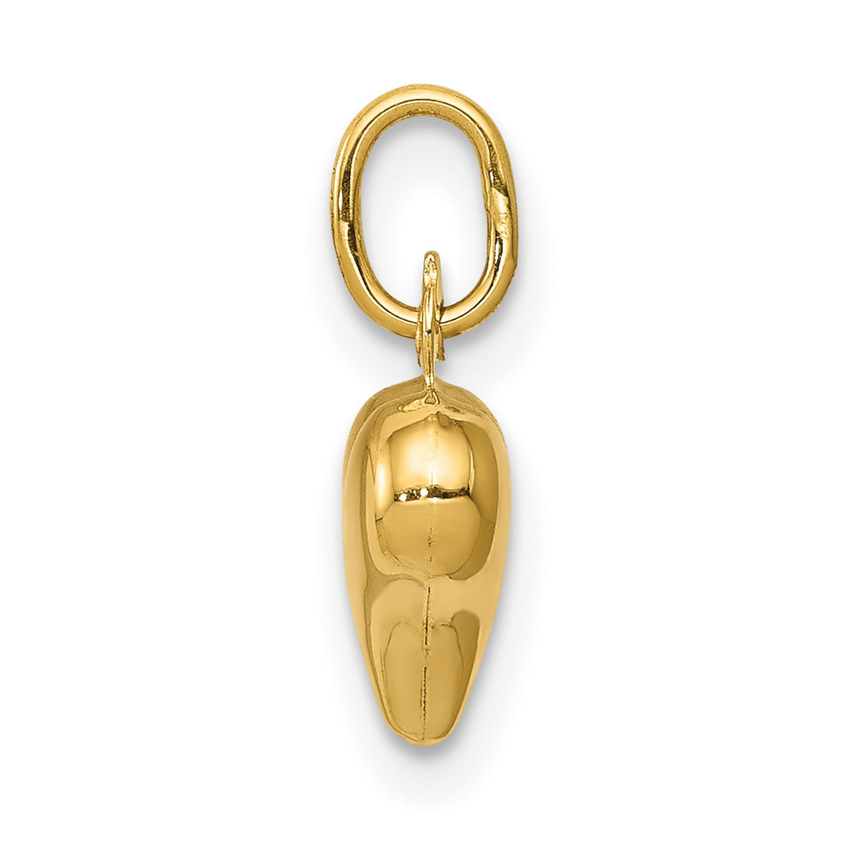 14k Yellow Gold Heart Pendant, Polished Puffed Mini Charm, Dainty Romantic Jewelry for Women